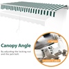 image:imageMCombo 115x95 Feet Manual Retractable Patio Door Window Awning Sunshade Shelter Outdoor Canopy 1210 Green 115L x 95WGreen with White Stripes