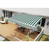 image:imageMCombo 115x95 Feet Manual Retractable Patio Door Window Awning Sunshade Shelter Outdoor Canopy 1210 Green 115L x 95WGreen with White Stripes