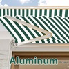 image:imageMCombo 115x95 Feet Manual Retractable Patio Door Window Awning Sunshade Shelter Outdoor Canopy 1210 Green 115L x 95WGreen with White Stripes
