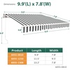 image:imageMCombo 115x95 Feet Manual Retractable Patio Door Window Awning Sunshade Shelter Outdoor Canopy 1210 Green 115L x 95WGrey with White Stripes