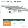image:imageMCombo 115x95 Feet Manual Retractable Patio Door Window Awning Sunshade Shelter Outdoor Canopy 1210 Green 115L x 95WGrey with White Stripes