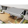 image:imageMCombo 115x95 Feet Manual Retractable Patio Door Window Awning Sunshade Shelter Outdoor Canopy 1210 Green 115L x 95WGrey with White Stripes