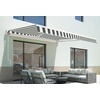 image:imageMCombo 115x95 Feet Manual Retractable Patio Door Window Awning Sunshade Shelter Outdoor Canopy 1210 Green 115L x 95WGrey with White Stripes
