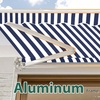image:imageMCombo 115x95 Feet Manual Retractable Patio Door Window Awning Sunshade Shelter Outdoor Canopy 1210 Green 115L x 95WOcean Blue with White Stripes