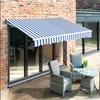 image:imageMCombo 115x95 Feet Manual Retractable Patio Door Window Awning Sunshade Shelter Outdoor Canopy 1210 Green 115L x 95WOcean Blue with White Stripes