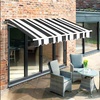 image:imageMCombo 115x95 Feet Manual Retractable Patio Door Window Awning Sunshade Shelter Outdoor Canopy 1210 Green 115L x 95WWhite with Black Stripes