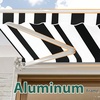 image:imageMCombo 115x95 Feet Manual Retractable Patio Door Window Awning Sunshade Shelter Outdoor Canopy 1210 Green 115L x 95WWhite with Black Stripes