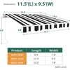 image:imageMCombo 115x95 Feet Manual Retractable Patio Door Window Awning Sunshade Shelter Outdoor Canopy 1210 Green 115L x 95WWhite with Black Stripes