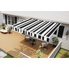 image:imageMCombo 115x95 Feet Manual Retractable Patio Door Window Awning Sunshade Shelter Outdoor Canopy 1210 Green 115L x 95WWhite with Black Stripes