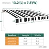 image:imageMCombo 115x95 Feet Manual Retractable Patio Door Window Awning Sunshade Shelter Outdoor Canopy 1210 Green 115L x 95WWhite with Black Stripes