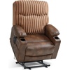 image:imageMCombo 180 Lay Flat Power Lift Recliner Chair for Elderly Dual Motor Lift Chair with FullBody Heating for Sleeping Extra Wide SeatImitation Rabbit Fur R7123 Light GreyBrown