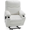 image:imageMCombo 180 Lay Flat Power Lift Recliner Chair for Elderly Dual Motor Lift Chair with FullBody Heating for Sleeping Extra Wide SeatImitation Rabbit Fur R7123 Light GreyWhite