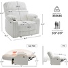 image:imageMCombo 180 Lay Flat Power Lift Recliner Chair for Elderly Dual Motor Lift Chair with FullBody Heating for Sleeping Extra Wide SeatImitation Rabbit Fur R7123 Light GreyWhite