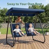 image:imageMCombo 2 Person Porch Swing Chair Outdoor Glider Chair with High Backrest Independent Swing Sets for Backyard Garden 4376 BurgundyDark Blue