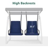 image:imageMCombo 2 Person Porch Swing Chair Outdoor Glider Chair with High Backrest Independent Swing Sets for Backyard Garden 4376 BurgundyDark Blue