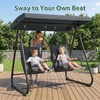 image:imageMCombo 2 Person Porch Swing Chair Outdoor Glider Chair with High Backrest Independent Swing Sets for Backyard Garden 4376 BurgundyDark Grey