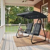 image:imageMCombo 2 Person Porch Swing Chair Outdoor Glider Chair with High Backrest Independent Swing Sets for Backyard Garden 4376 BurgundyDark Grey