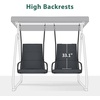 image:imageMCombo 2 Person Porch Swing Chair Outdoor Glider Chair with High Backrest Independent Swing Sets for Backyard Garden 4376 BurgundyDark Grey