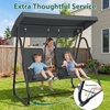 image:imageMCombo 2 Person Porch Swing Chair Outdoor Glider Chair with High Backrest Independent Swing Sets for Backyard Garden 4376 BurgundyDark Grey