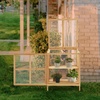 image:imageMCombo 2 Tier Foldable Cold Frame Greenhouse Portable Wooden Greenhouse Garden Cold Frame Raised Planter Box with Shelves 0122 Natural