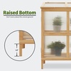 image:imageMCombo 2 Tier Foldable Cold Frame Greenhouse Portable Wooden Greenhouse Garden Cold Frame Raised Planter Box with Shelves 0122 Natural