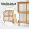 image:imageMCombo 2 Tier Foldable Cold Frame Greenhouse Portable Wooden Greenhouse Garden Cold Frame Raised Planter Box with Shelves 0122 Natural
