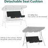 image:imageMCombo 23 Person Outdoor Patio Swing Chair Convertible Canopy Hanging Swing Glider Lounge Chair Removable Cushions 4003 BlackBlack