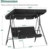 image:imageMCombo 23 Person Outdoor Patio Swing Chair Convertible Canopy Hanging Swing Glider Lounge Chair Removable Cushions 4003 BlackBlack