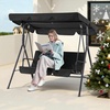 image:imageMCombo 23 Person Outdoor Patio Swing Chair Convertible Canopy Hanging Swing Glider Lounge Chair Removable Cushions 4003 BlackBlack