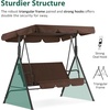 image:imageMCombo 23 Person Outdoor Patio Swing Chair Convertible Canopy Hanging Swing Glider Lounge Chair Removable Cushions 4003 BlackBrown