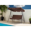 image:imageMCombo 23 Person Outdoor Patio Swing Chair Convertible Canopy Hanging Swing Glider Lounge Chair Removable Cushions 4003 BlackBrown
