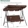 image:imageMCombo 23 Person Outdoor Patio Swing Chair Convertible Canopy Hanging Swing Glider Lounge Chair Removable Cushions 4003 BlackBrown