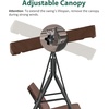 image:imageMCombo 23 Person Outdoor Patio Swing Chair Convertible Canopy Hanging Swing Glider Lounge Chair Removable Cushions 4003 BlackBrown