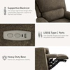 image:imageMCombo 264 Oversized Power Swivel Rocker Recliner Chair Oversized Power Recliner Chair for Big and Tall People USB AampC Ports for Living Room Nursery Fabric OE678 Light GreyBrown