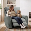 image:imageMCombo 264 Oversized Power Swivel Rocker Recliner Chair Oversized Power Recliner Chair for Big and Tall People USB AampC Ports for Living Room Nursery Fabric OE678 Light GreyLight Grey