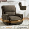 image:imageMCombo 264 Oversized Power Swivel Rocker Recliner Chair Oversized Power Recliner Chair for Big and Tall People USB AampC Ports for Living Room Nursery Fabric OE678 Light GreyBrown