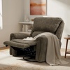 image:imageMCombo 264 Oversized Power Swivel Rocker Recliner Chair Oversized Power Recliner Chair for Big and Tall People USB AampC Ports for Living Room Nursery Fabric OE678 Light GreyBrown