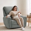 image:imageMCombo 264 Oversized Power Swivel Rocker Recliner Chair Oversized Power Recliner Chair for Big and Tall People USB AampC Ports for Living Room Nursery Fabric OE678 Light GreyLight Grey