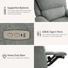 image:imageMCombo 264 Oversized Power Swivel Rocker Recliner Chair Oversized Power Recliner Chair for Big and Tall People USB AampC Ports for Living Room Nursery Fabric OE678 Light GreyLight Grey