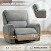 image:imageMCombo 264 Oversized Power Swivel Rocker Recliner Chair Oversized Power Recliner Chair for Big and Tall People USB AampC Ports for Living Room Nursery Fabric OE678 Light GreyLight Grey