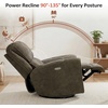 image:imageMCombo 264 Oversized Power Swivel Rocker Recliner Chair Oversized Power Recliner Chair for Big and Tall People USB AampC Ports for Living Room Nursery Fabric OE678 Light GreyBrown