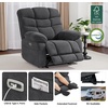 image:imageMCombo 27 Oversized Recliner Power Recliner Chair for Big and Tall Zero Gravity Recliner with USB Charge Ports Side Pockets for Living Room Fabric PR677 BeigeDark Grey