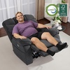 image:imageMCombo 27 Oversized Recliner Power Recliner Chair for Big and Tall Zero Gravity Recliner with USB Charge Ports Side Pockets for Living Room Fabric PR677 BeigeDark Grey