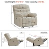 image:imageMCombo 27 Oversized Recliner Power Recliner Chair for Big and Tall Zero Gravity Recliner with USB Charge Ports Side Pockets for Living Room Fabric PR677 BeigeBeige