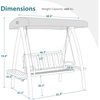 image:imageMCombo 2Person Patio Swing Chair HeavyDuty Outdoor Porch Swing with Wooden Finish Coated Seat for Garden Balcony Poolside 4458 GreyBlue