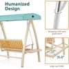 image:imageMCombo 2Person Patio Swing Chair HeavyDuty Outdoor Porch Swing with Wooden Finish Coated Seat for Garden Balcony Poolside 4458 GreyBlue