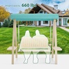 image:imageMCombo 2Person Patio Swing Chair HeavyDuty Outdoor Porch Swing with Wooden Finish Coated Seat for Garden Balcony Poolside 4458 GreyBlue