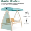 image:imageMCombo 2Person Patio Swing Chair HeavyDuty Outdoor Porch Swing with Wooden Finish Coated Seat for Garden Balcony Poolside 4458 GreyBlue