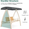 image:imageMCombo 2Person Patio Swing Chair HeavyDuty Outdoor Porch Swing with Wooden Finish Coated Seat for Garden Balcony Poolside 4458 GreyGray