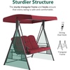 image:imageMCombo 3 Seat Patio Swings with Adjustable Canopy Outdoor Porch Swing Chair with Stand for Backyard Poolside Balcony 4092 Dark BlueBurgundy
